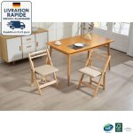 Modfu - lot de 2 chaises pliantes - chaise pliante en bois massif - design compact, durable et �l�gant ...
