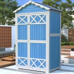 Modfu - abri de jardin 2 portes 103, 8 x 55, 5 x 179 cm, armoire  outils, convient pour jardin / terrasse, ...