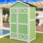 Modfu - abri de jardin 2 portes 103, 8 x 55, 5 x 179 cm, armoire  outils, convient pour jardin / terrasse, ...
