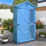 Modfu - abri de jardin 90 x 56, 5 x 175, 3 cm avec 2 portes, armoire  outils, convient pour jardin / ...