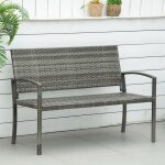 Modfu - bancs de jardin, 2 positions, adapt�s � une utilisation en ext�rieur, acier + rotin, gris, 122x60x85 ...