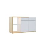 Buffet et buffet 120x40x70cm, commode, 2 tiroirs et 2 portes, meuble de rangement polyvalent, salon / ...