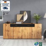 Buffet moderne 4 portes 2 tiroirs, meuble de cuisine et meuble de rangement, meuble de rangement multifonction ...