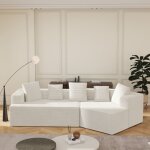 Modfu - canapé d'angle convertible - canapé modulable schneider cloud en tissu velours côtelé confortable, ... Modfu - canapé d'angle convertible - canapé modulable schneider cloud en tissu velours côtelé confortable, ...