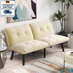 Modfu - canap� convertible 2 places avec dossier r�glable, canap� de salon rembourr�, fonction veille, ...
