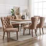 Modfu - chaises de salle  manger avec balancelle, chaise de cuisine, bordure cloute, velours, pieds ...