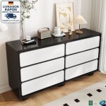 Modfu - commode 6 tiroirs, buffet de cuisine, meuble de rangement, entr�e / salon / chambre, 140�38�74cm, ...