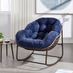 Modfu - fauteuil � bascule, fauteuil de relaxation pour salon / chambre avec dossier en velours, rocking ...