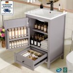 Modfu - meuble avec lavabo 51x46x85cm - Évier intégré - tiroirs silencieux de grande capacité avec étagères ... Modfu - meuble avec lavabo 51x46x85cm - Évier intégré - tiroirs silencieux de grande capacité avec étagères ...
