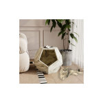 Modfu - meuble moderne multifonction 66 cm pour chat, table d'appoint & caisse de transport, meuble en ...