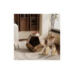 Modfu - meuble moderne multifonction 66 cm pour chat, table d'appoint & caisse de transport, meuble en ...