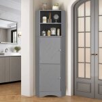 Modfu - meuble de salle de bain meuble sur pied, colonnes de salle de bain avec 2 compartiments de rangement ...