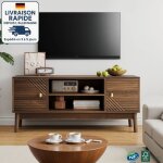 Modfu - meuble tv 110 cm - meuble tv moderne du milieu du si�cle pour t�l�viseurs 32 / 45 pouces - effet ...