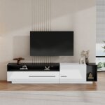 Modfu - meuble tv meuble tv bas 170 x 38 x 42, 3 cm avec 1 tiroir et 1 porte, convient aux tlviseurs ...