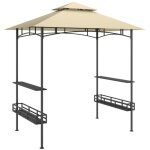 Modfu - pavillon de barbecue 240 x 150 x 257 cm ? tonnelle de jardin imperm�able et ignifuge avec toit ...
