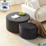 Modfu - table basse gigogne 2 pièces, table d'appoint de salon / chambre, base antidérapante, mousse, ... Modfu - table basse gigogne 2 pièces, table d'appoint de salon / chambre, base antidérapante, mousse, ...