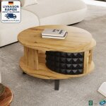 Modfu - table basse pivotante avec rangement, table d'appoint, plateau double �paisseur, 80�80�45cm, ...
