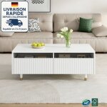 Modfu - table basse - table de salon - buffet bas - dessus de tiroir en forme de vague - contemporaine ...