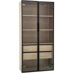 Modfu - vitrine 2 pièces, armoire, bibliothèque avec éclairage led, 2 grands tiroirs et 2 portes, design ... Modfu - vitrine 2 pièces, armoire, bibliothèque avec éclairage led, 2 grands tiroirs et 2 portes, design ...