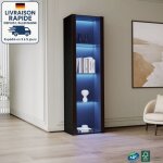 Modfu - vitrine 55x38x166cm - 3 compartiments en verre - bandes lumineuses led contr�lables via une applicatio ...