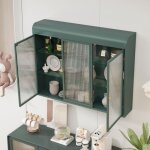 Modfu - vitrine murale multifonctionnelle en verre 90 x 20 x 70 cm avec 3 portes et tagres de rangement, ...