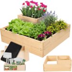 Modo24 potager sur�lev� bois zp08 27x62x62 cm, jardini�re balcon / terrasse herbes et l�gumes, kit jardinier ...