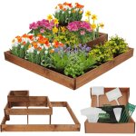 Modo24 potager sur�lev� bois zp08 27x92x92 cm, jardini�re balcon / terrasse pour herbes, l�gumes, kit ...