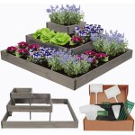 Modo24 potager sur�lev� bois zp08 27x92x92 cm, jardini�re balcon / terrasse pour herbes, l�gumes, kit ...