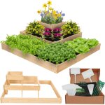 Modo24 potager sur�lev� bois zp08 27x92x92 cm, jardini�re balcon / terrasse pour herbes, l�gumes, kit ...