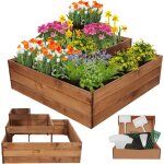 Modo24 potager sur�lev� bois zp08 45x92x92 cm, jardini�re balcon / terrasse pour herbes, l�gumes, kit ...