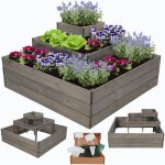 Modo24 potager sur�lev� bois zp08 45x92x92 cm, jardini�re balcon / terrasse pour herbes, l�gumes, kit ...