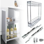 Module 30 cm. - panier coulissant pour meuble - sortie totale, fermeture amortie - chariot cuisine acier ...