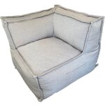 Module d'angle r�versible pour canap� modulable en effet lin bananair 90x90 cm beige