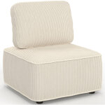 Module de canap� et fauteuil alfie en velours c�tel� beige