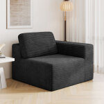 Module de canap� modulaire velours c�tel� - position droite, confort avec mousse � haut retour �lastique, ...