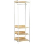 Sweeek ? dressing modulable blanc avec penderie et 3 �tag�res ? dimensions l 60 x p 48 x h 190 cm ? panneaux ...