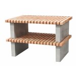 Module paella ou poêle à paella pour barbecue en béton préfabriqué (gris, orange - 120 x 80 x 80 cm) ... Module paella ou poêle à paella pour barbecue en béton préfabriqué (gris, orange - 120 x 80 x 80 cm) ...