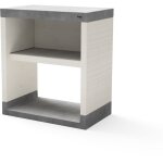Tuozi - module stand plan / venit 1 pour barbecue en bton prfabriqu (blanc, gris - 78 x 47 x 47 cm) ...