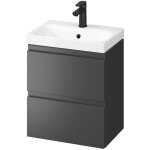Meuble de salle de bain - 50x35cm - gain de place - gris anthracite mat - moduo slim Meuble de salle de bain - 50x35cm - gain de place - gris anthracite mat - moduo slim