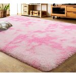 Moelleux tapis de fourrure artificielle tapis antidérapant tapis en peluche, tapis en velours(rose blanc, ... Moelleux tapis de fourrure artificielle tapis antidérapant tapis en peluche, tapis en velours(rose blanc, ...