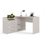Moline - bureau d'angle avec rangement - 3 tiroirs + 2 etag�res - 120x50x76 cm - bureau d'ordinateur ...