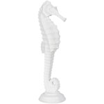 Le monde des animaux - statue hippocampe en rsine blanche 45 cm