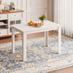 Mondeer table de salle � manger 138l x 90l x 75h cm pour 6 personnes, table de cuisine rectangle pour ...