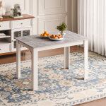 Mondeer table de salle � manger 138l x 90l x 75h cm pour 6 personnes, table de cuisine rectangle pour ...