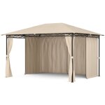 Blumfeldt - mondo tonnelle 3x4 ? cadre acier, avec rideaux, r�sistant aux intemp�ries, tonnelle de jardin, ...