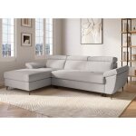 Deco in paris - canap d'angle convertible en tissu beige monica - angle gauche
