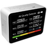 Moniteur de qualit� de l'air 8 en 1, d�tecteur de co2, co2 tvoc hcho pm2. 5 pm1. 0 pm10 temp�rature humidit� ...