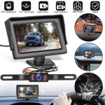 Moniteur de voiture lcd hd 4, 3 pouces avec cam�ra de recul �tanche � vision nocturne - kit pour bus ...