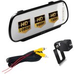 Moniteur de voiture rtroviseur complet ahd lcd 7 fullhd + camra botier mtallique ahd720p sous la ...