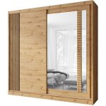Monmobilierdesign - artiz armoire garde - robe 2 portes coulissantes avec miroir 200x215 cm